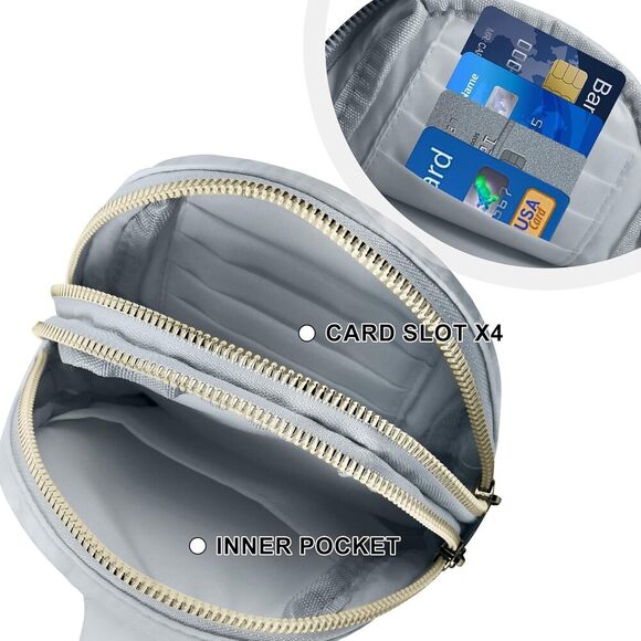 2 For $12  Light Grey Sling Bag  Adjustable Strap Fashion Sling Pack - Picture 5 of 6